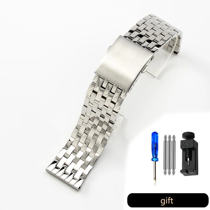 thumbnail image 1 of Correa de reloj de acero inoxidable macizo para Diesel Dz7256 Dz7291 Dz7257 Pulsera de reloj maciza para hombre Correa de reloj 22 24 26 28 30 mm, 1 of 5