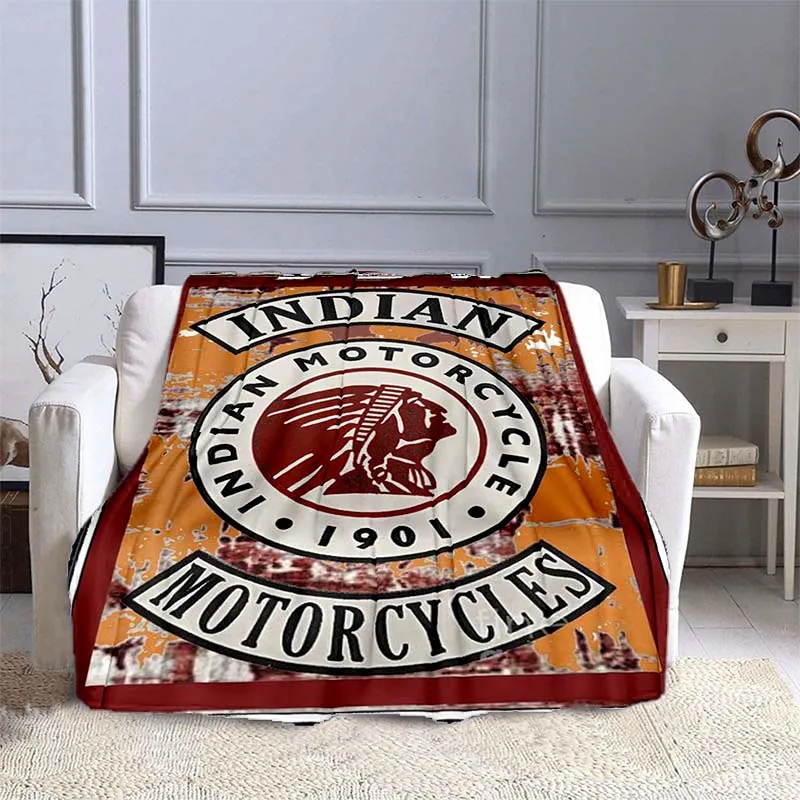

Indian motorcycle 3D retro boys printed gift giving adult lunch blanket sofa home blanket picnic winter warmth soft blanket