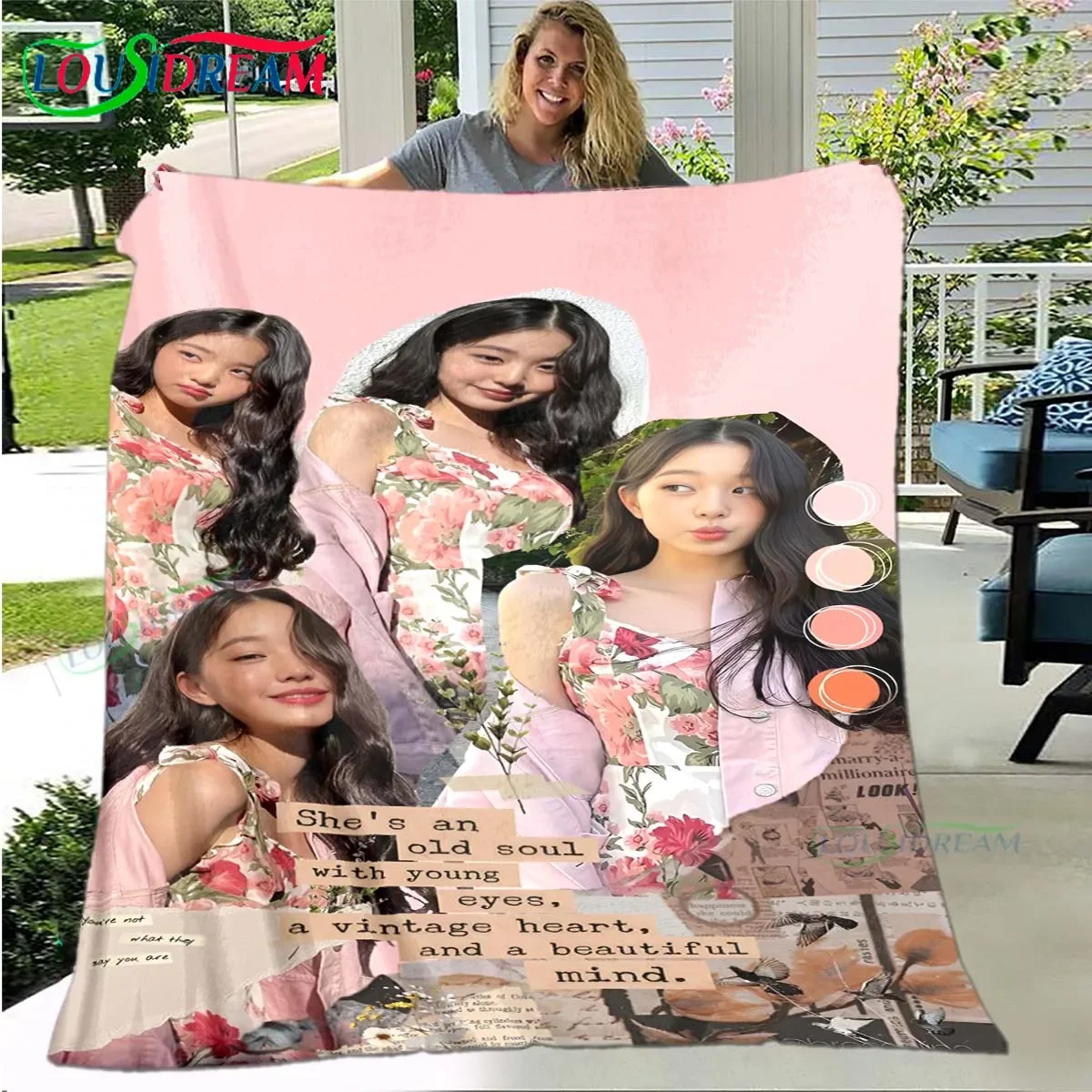 

Korean Pop Girl W-wonyoung One Soft Blanket Sports Living Room Bedroom Sofa Bed Blanket Gift Travel Office Lunch Break Blanket
