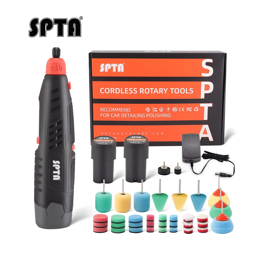 12V Cordless Rotary Mini Car Polisher 5,000-25,000 RPM Smaller Polisher Polishing Foam Pad Set car polisher