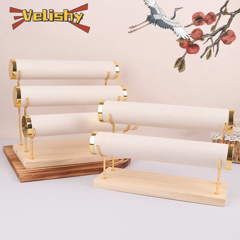 1/2/3-Layer Jewelry Display Stand Wooden Jewelry Bracelet Watch Display Holder for Women Men watch display stand