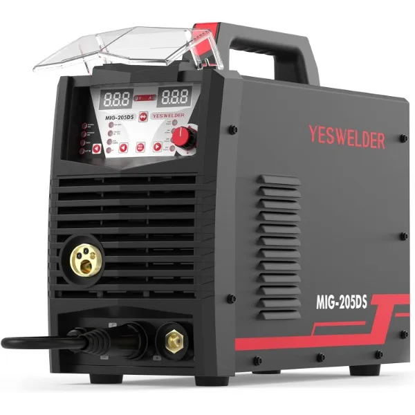 YESWELDER Digital MIG-205DS MIG Welder,200Amp 110/220V Dual Voltage, Gas Gasless MIG Welding Machine MIG/Lift TIG/ARC