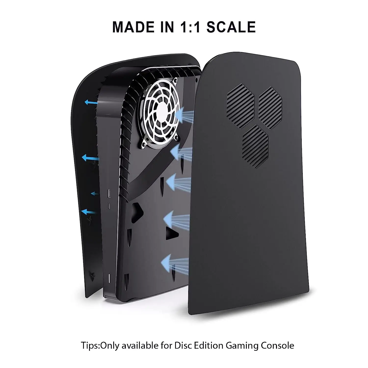 Ps5 Frontplatte Ersatz Seitensc halen abs Gehäuse abdeckung mit Kühlentlüftungs-Frontplatte für Playstation 5 Disc Edition hart stoßfest – Detail 13