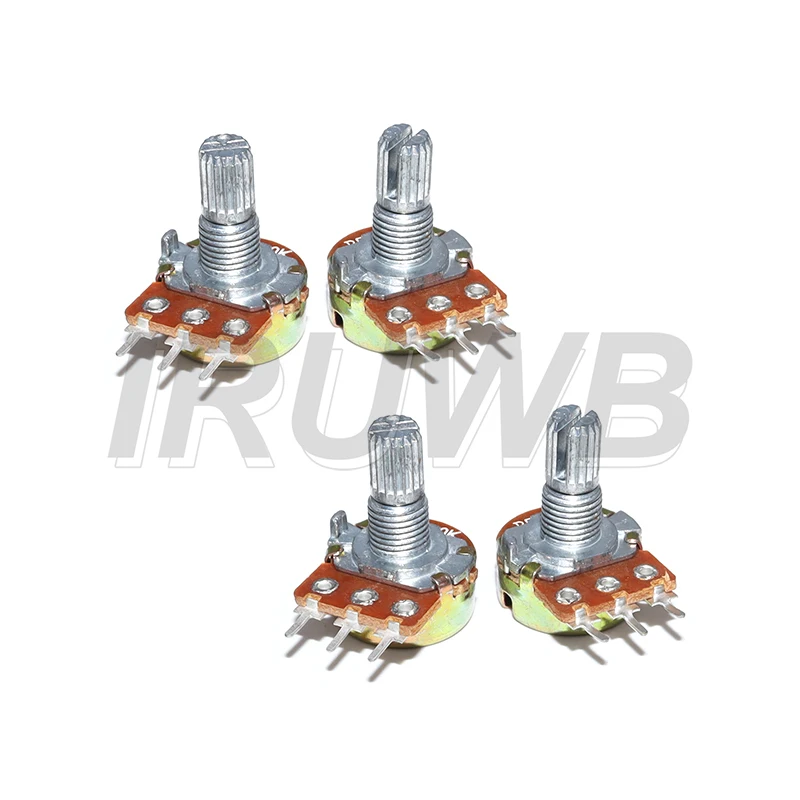 15mm Shaft 3Pin with Nuts and Washers WH148 B1K B2K B5K B10K B20K B50K B100K B250K B500K B1M Linear Taper Potentiometer Kit 5PCS