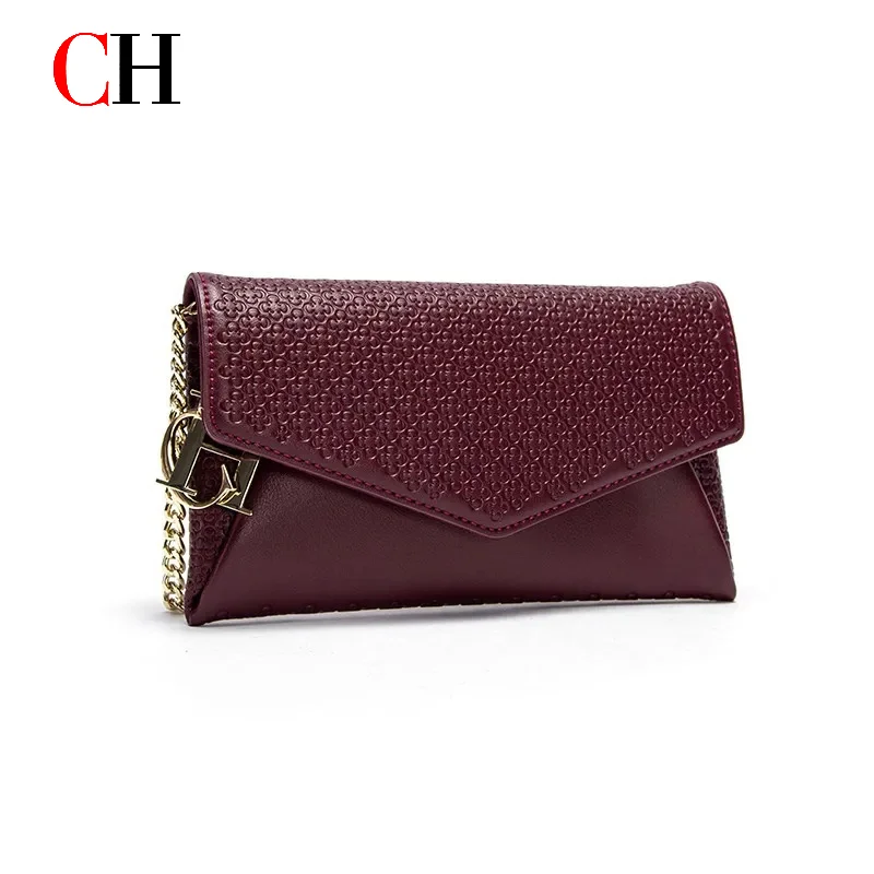 CH Vintage Letter Hardware Envelope Bag Ladies Removable Chain Shoulder Crossbody Handbag Party Evening Bag Comes With Gift Box 6