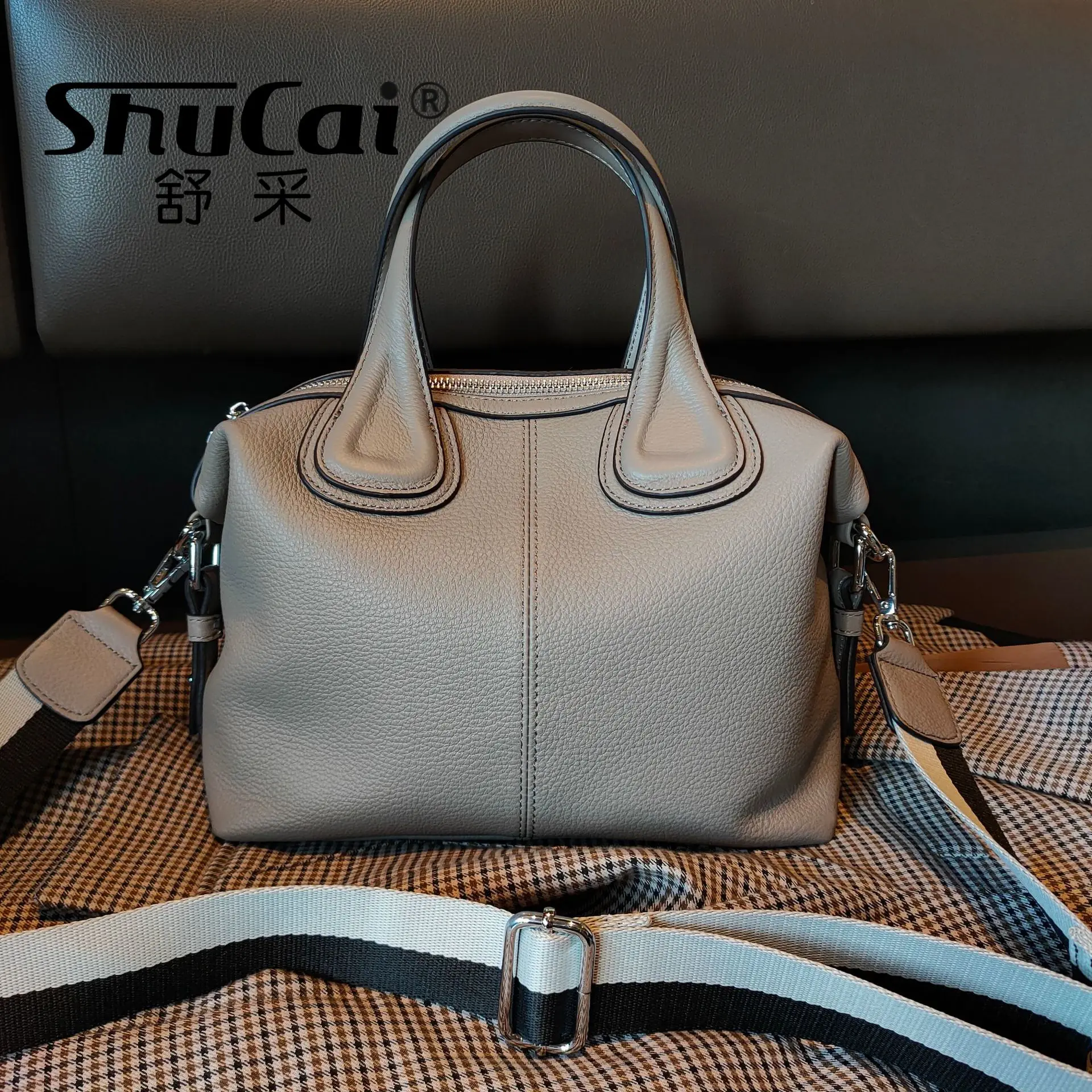 

2022 new European and Korean soft leather bag women's large-capacity one-shoulder messenger bag real cowhide handbag