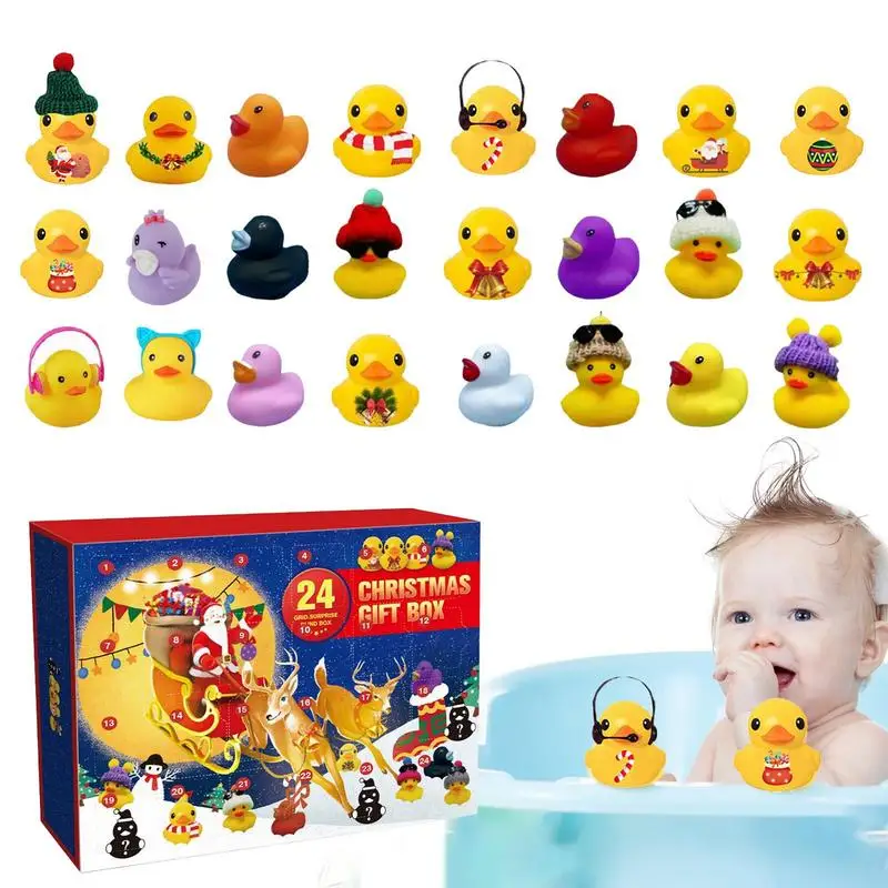 

Christmas Advent Calendar 24pcs Cute Rubber Ducks Set For Kids Christmas Advent Calendar For Classroom Rewards Boys And Girls