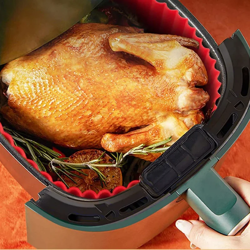 Iteuse U00e0 Air Ru00e9utilisable En Silicone, Plateau De Cuisson Pour Four, Panier En Silicone Pour Poulet It, Pizza, Tapis De Pou00eale Pour Fournitures De Cuisine