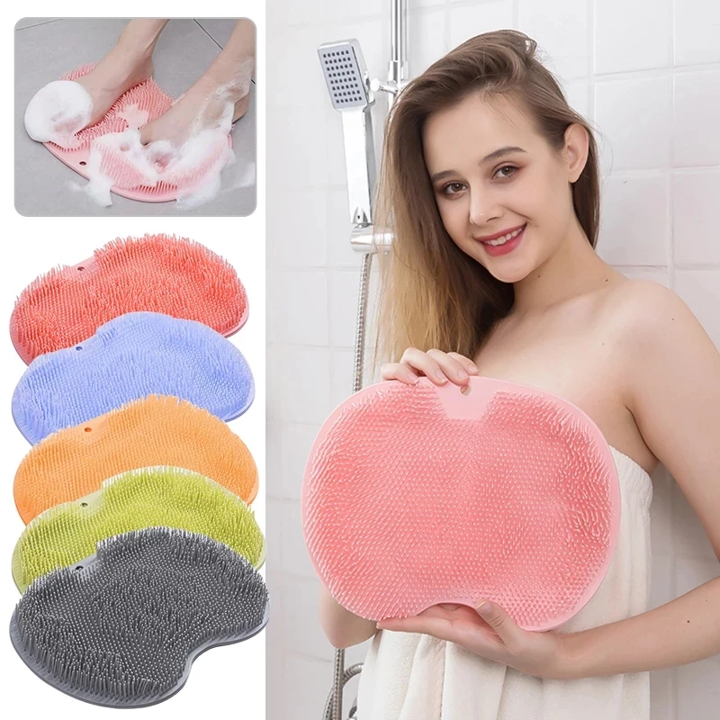 Exfoliating Shower Massage Scraper Bathroom Non slip Bath Mat Back