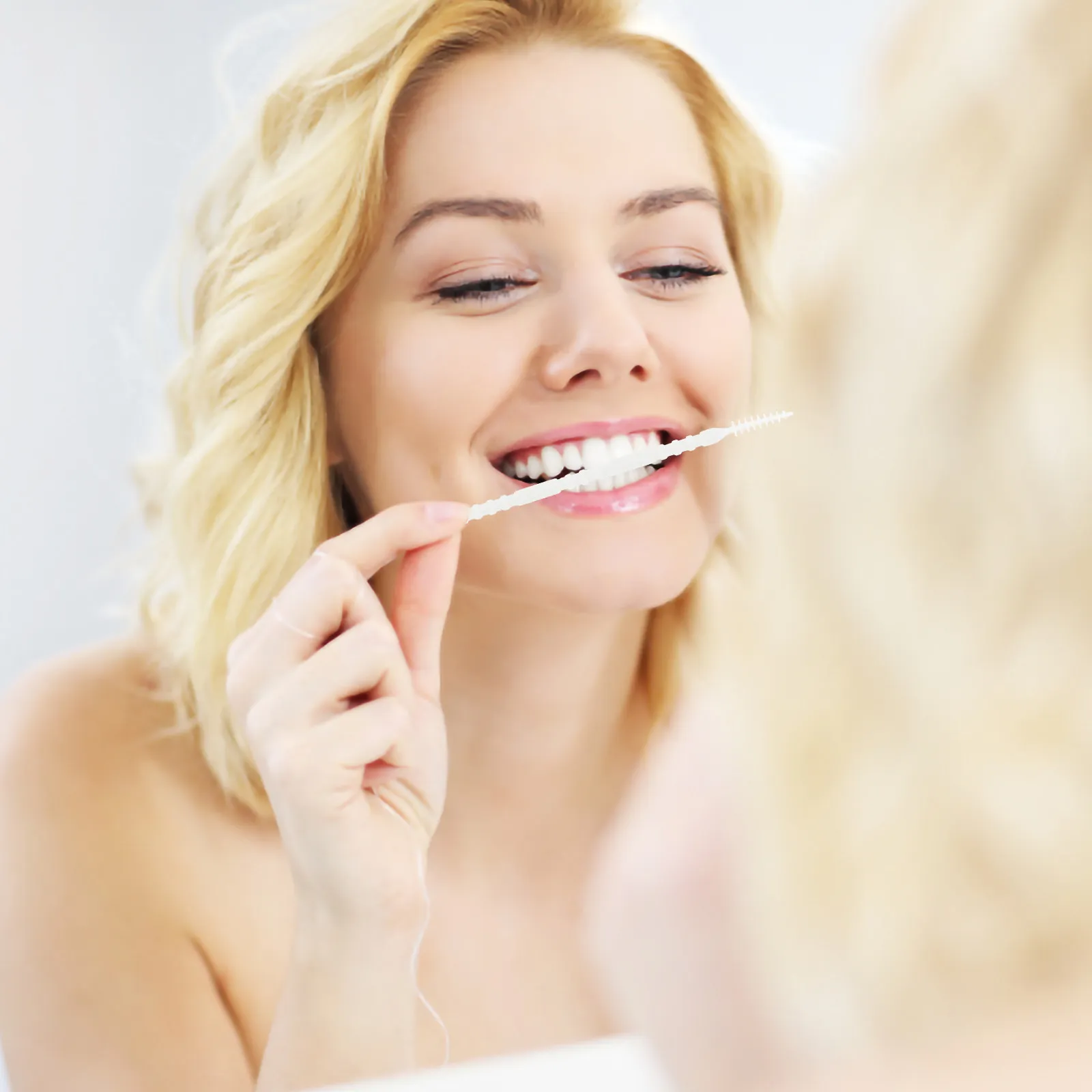 2박스 인터덴탈 브러쉬 치과용 클리너 휴대용 컴팩트 치아 클리너 여행용 야외용 일상용 인체공학적 손잡이 식품용