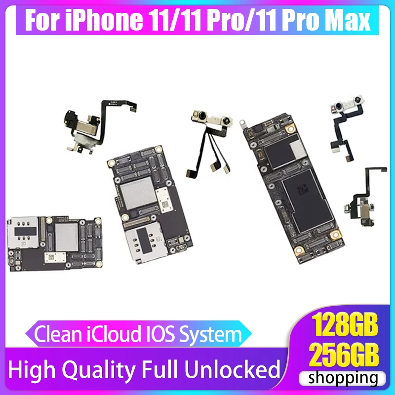 iPhone 11 Pro Max 64G 256G Motherboard Tested Face ID Clean iCloud