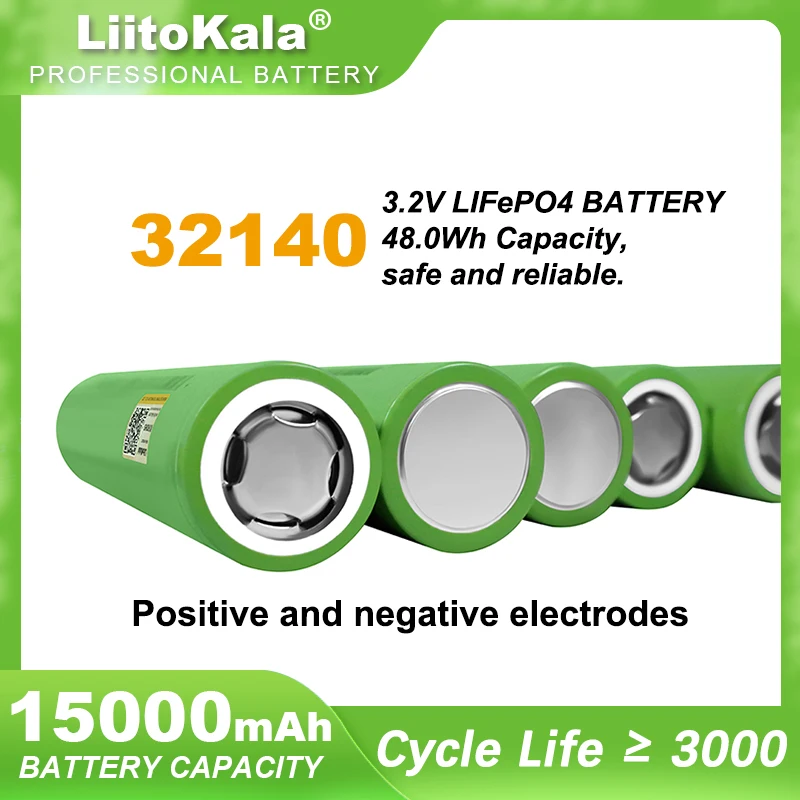 

3.2V 32140 15Ah lifepo4 batteries Lithium Iron Phosphate for diy 4s 8s 12v 24V 30AH ebike e-scooter power tools Battery pack