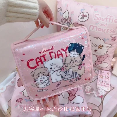 

New Authentic Sheep Shop Mikko Co Branded Large Capacity Cat Makeup Bag Flowing Sandbag Travel Bag Cute Storage Bag Girl Gifts
