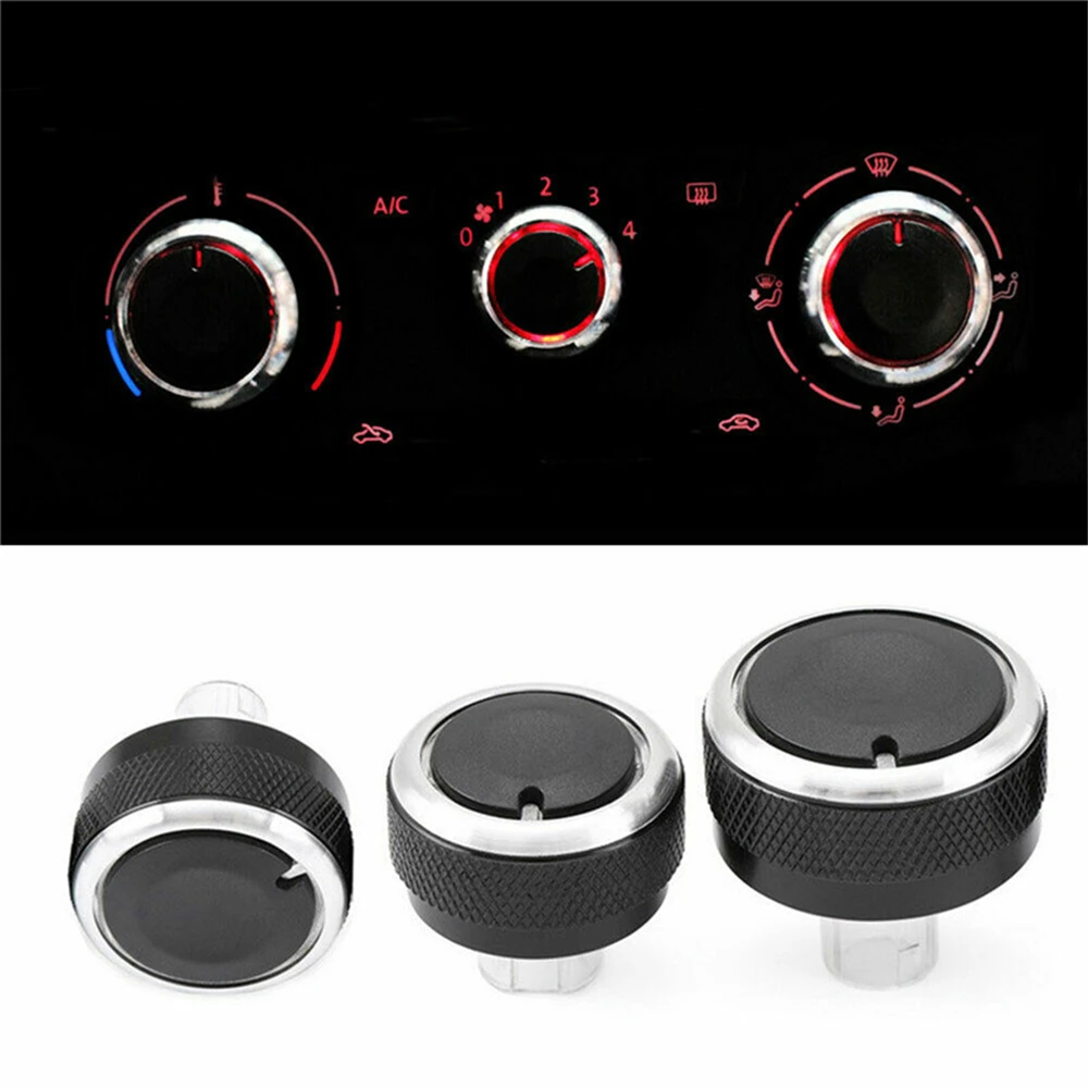 

​3Pcs Air Condition Heater Control Knob Switch for Golf MK5 MK6 Caddy Passat Set Refitting Air Conditioning Button Switch