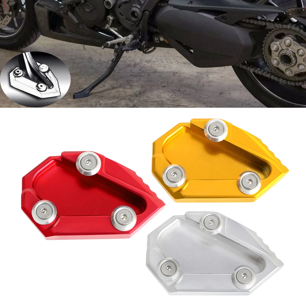 1X Extension Parking Kickstand Pedal Side Stand Ingrandisci Pad Plate Per Ducati Diavel /Carbon 2011-2016 Diavel Amg Cromo 2012