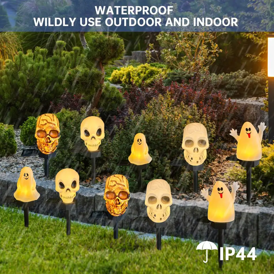 Cymwer Luci Solari da Giardino di Halloween for Esterni, Fantasmi di Halloween Decorazione Luce Impermeabile Luci da Paletto a LED ad Energia Solare