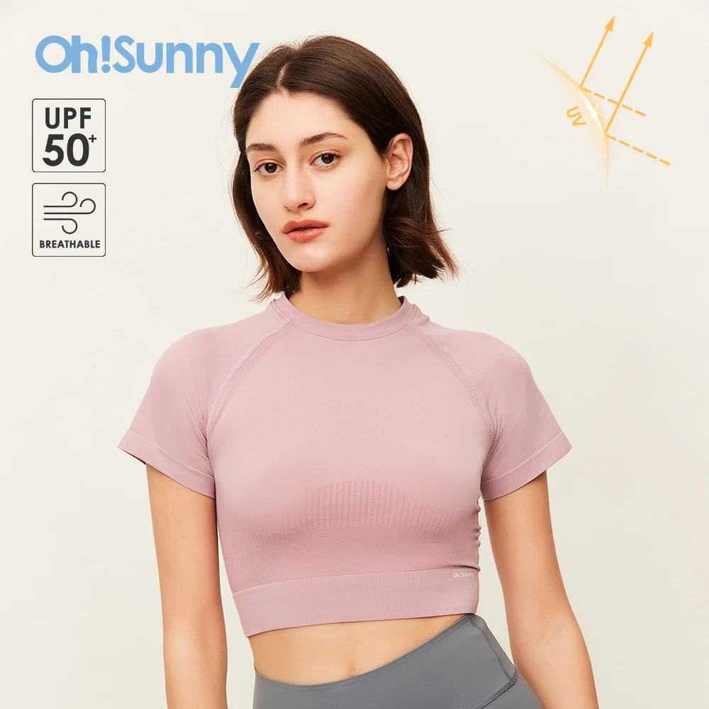

OhSunny Women Sports Tops Anti-UV UPF50+ Sun Protection Girls Summer Slim Sexy Short Sleeve T-Shirt Tee Design Top Yoga Tank