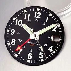 Luminous Black and White 29mm Field Watch Dial Face (Black set)