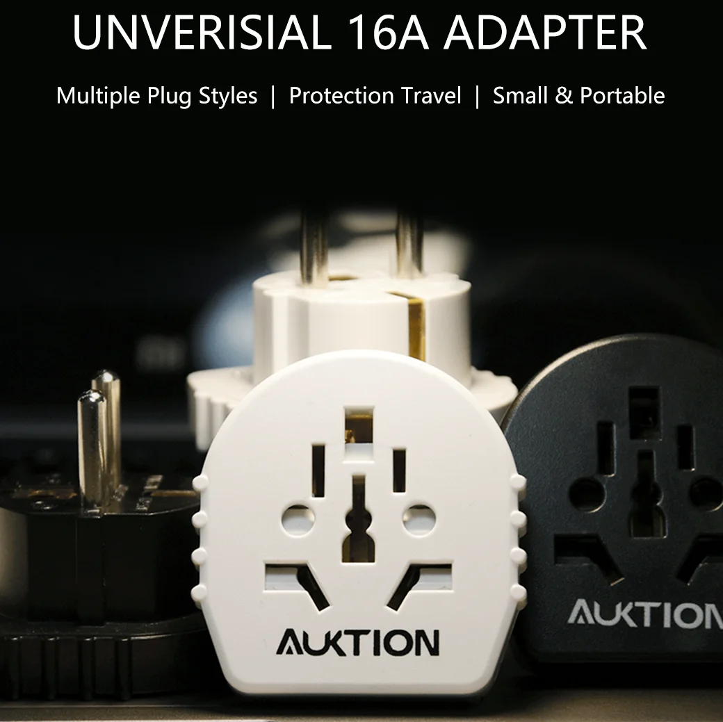 Power Plug Adapter 16A 250V EU Converter AU UK CN US To EU Europe Plug Travel Adapter