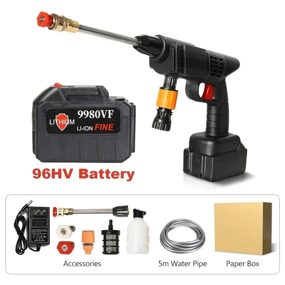 High Pressure Washer Portable 30Bar Water Gun Household Lithium Battery Wireless Garden Spray Car Cleaner Pump