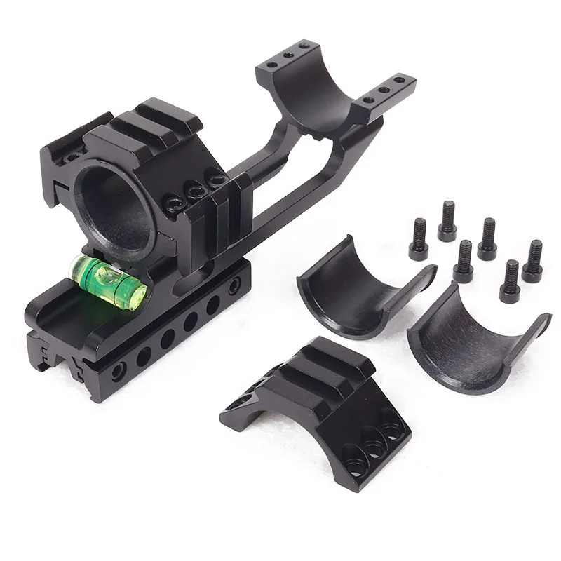 25.4/30mm level bracket telescopic sight mounting base balance pipe clamp bracket integrated bubble level dual rail ring rifle scope mount rifle scope mount ring scope bubble level guide rail bracket