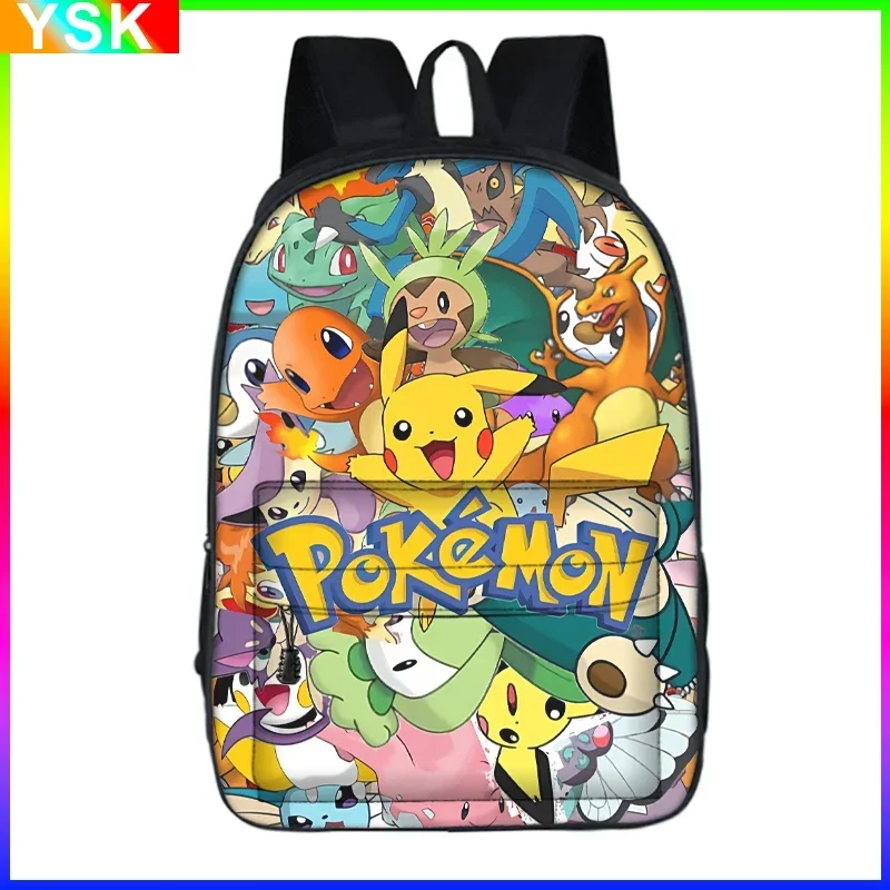 

Pikachu with Compartments Primary and Middle Students Schoolbag Sport Backpack Lightening Boys Girls Lightening zipper shoulders