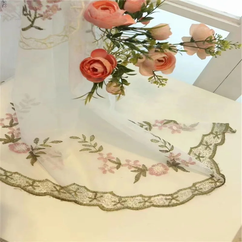 European White Embroidered Voile Curtains For Bedroom Window Curtain For Living Room Sheer Curtains Blinds Custom Made Drapes
