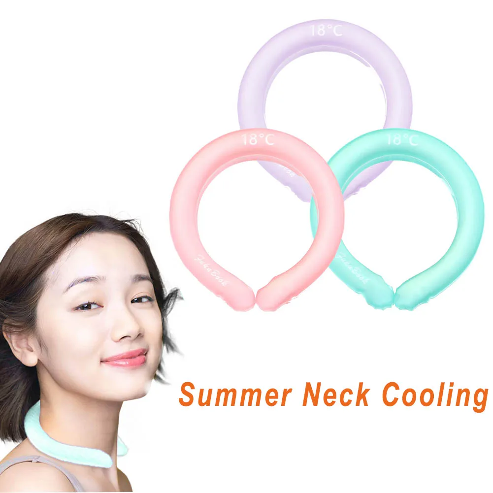 Cooling Neck Wraps Ring Hands-Free Ice Wrap For Neck Reusable Neck Air Conditioner Cooling Heat For Summer Heat Indoor Outdoor 1pcs icy cooling neck tube summer cooling ring neck band reusable cooling tube ice cushion chill for outdoor running cycling