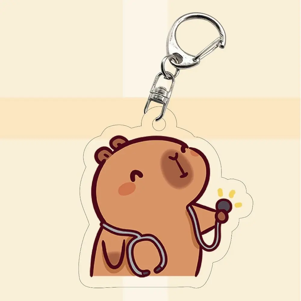 Acrylic Capybara Acrylic Keychain Car Key Pendant Cute Capybara Capibara Bag Hanging Puppy Creative Kapibara Pendant Unisex