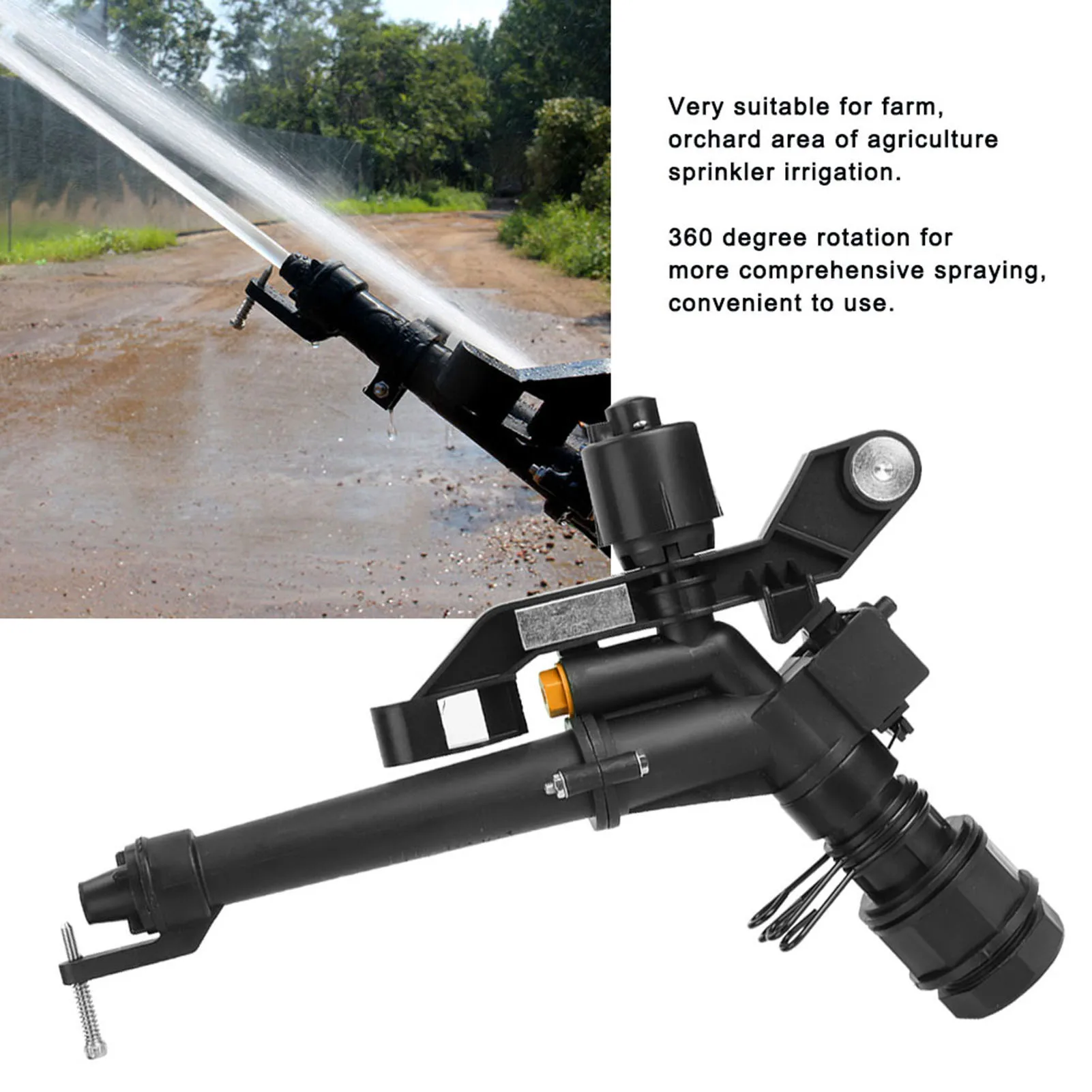 Garden Sprinkler Irrigation Sprinklers 1.5in to 1in DN25 Female Thread Adjustable 360 Degree Rotating Rocking Arm Sprinkler Farm Irrigation