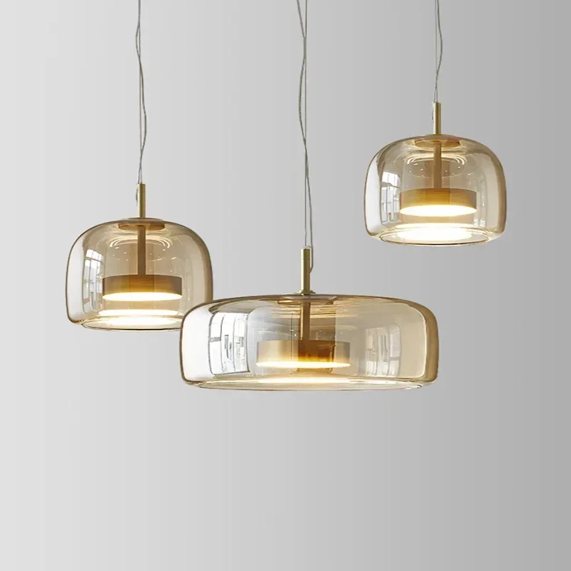 Nordic LED Glass Pendant Lights Modern Luxury Hanging Chandeliers Lighting Fixtures Restaurant Pendant Lamp Luminaire Suspension with led chandelier ceiling chandelier