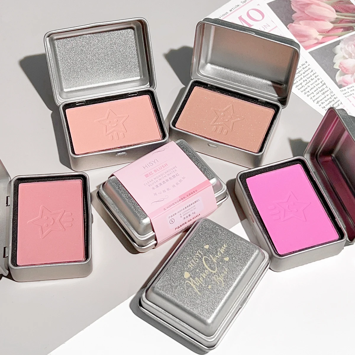 Iron box monochrome blush low saturation light pink nude pink girl clear and white 6