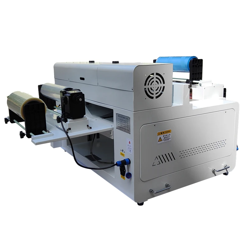 2 in 1 60*50cm UV 평판 프린터 로고 라벨 랩 A3 UV DTF 평판 및 롤 프린터 라미네이터 포함