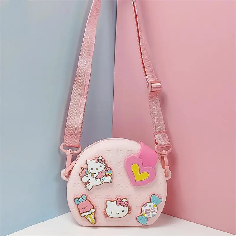 

Kawaii Sanrio Hellokitty New Trend Shoulder Bag Girl Cute Cartoon Handbag Fashion Shopping Bag Children Coin Storage Bag