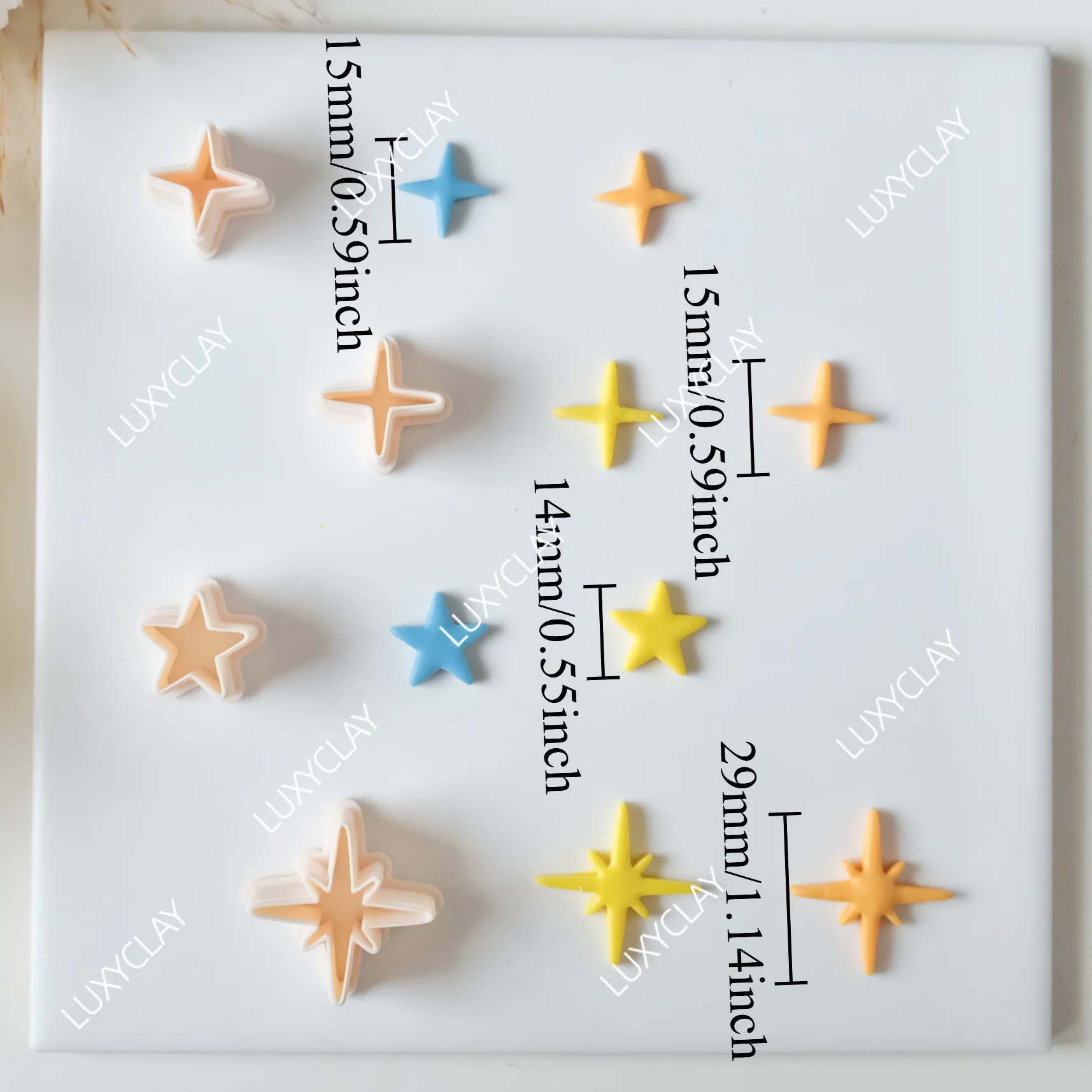 4개 별 모양 클레이 몰드, 마이크로 4각 별, 5각 별, 북극성 패턴 폴리머 클레이 커터, 귀걸이 쥬얼리 제작용