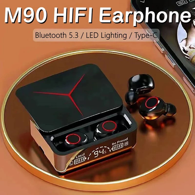 

Беспроводные наушники M90, TWS Bluetooth наушники с сенсорным управлением, спортивные наушники, Hi-Fi стерео игровая гарнитура с микрофоном для смартфона