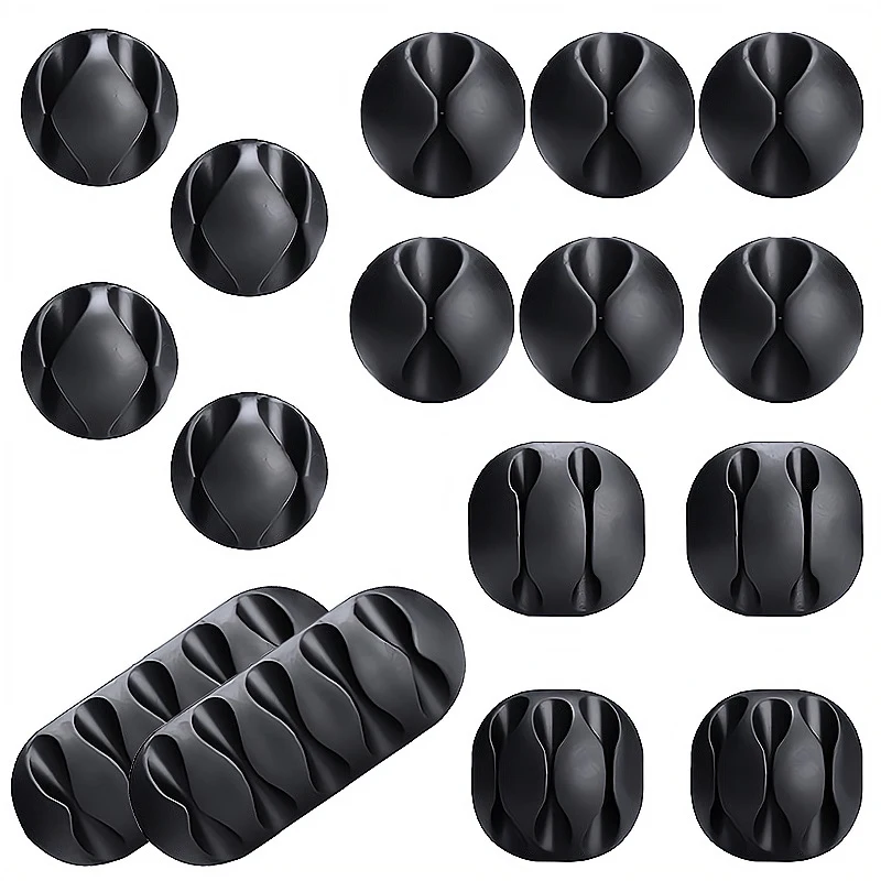 Silicone USB Cable Clip Winder Organizer Round Charger Cord Clips Desk Tidy Management Wire Adhesive Holder Clamp in Home Office
