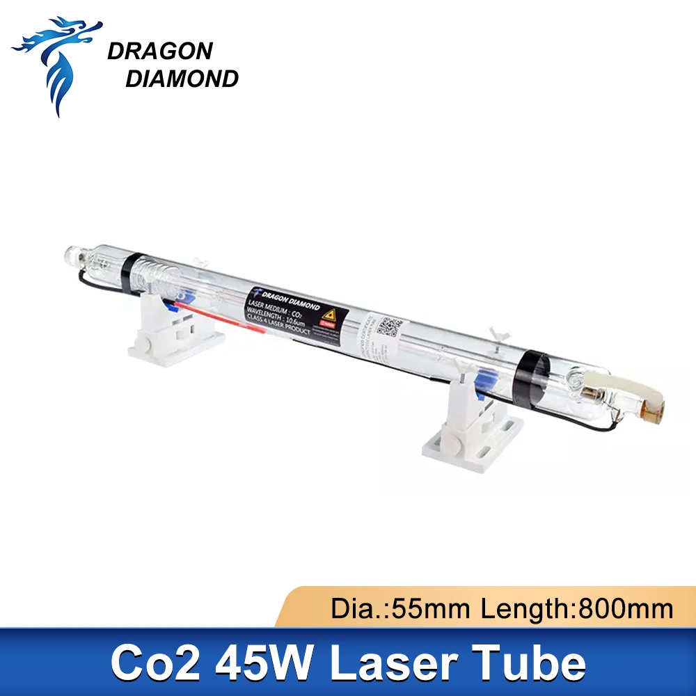 Tubo Lampada Tubo Laser Co2 45W Per Alimentatore Laser 40W 50W Dia.50Mm Lunghezza 800Mm Per Macchina Da Taglio Per Incisione Laser 40/50 Wco2