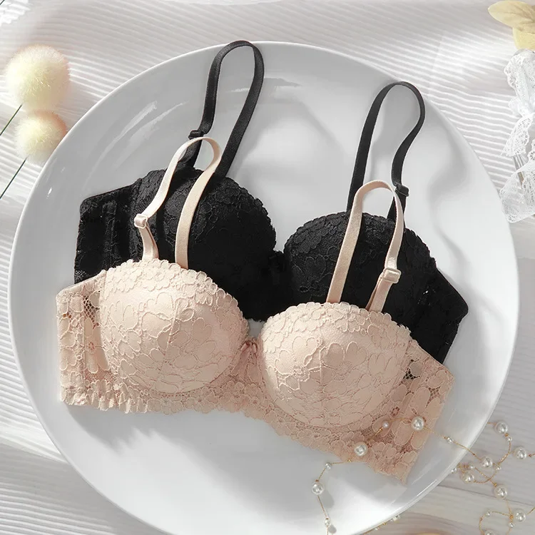 Thickened A Cup Bra - Womens Steel Ring Bralette for Small Breasts
