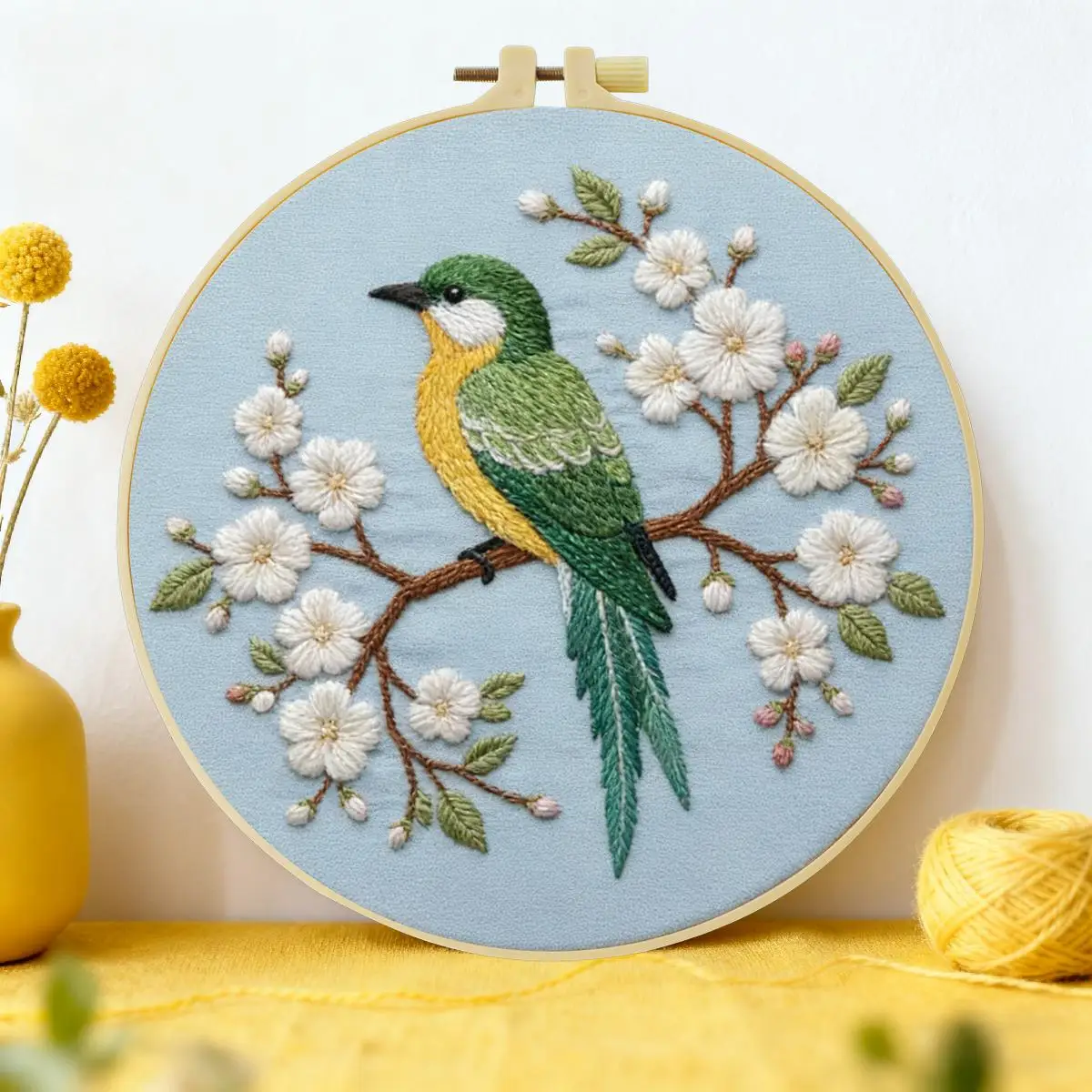 1 Stück 20X20CM/15X15CM 7,87/6,3 Zoll Vogel-Stickerei-Starter-Kit DIY-Kit DIY-Stickerei-Set Handarbeiten Heimdekoration Nadelkunst