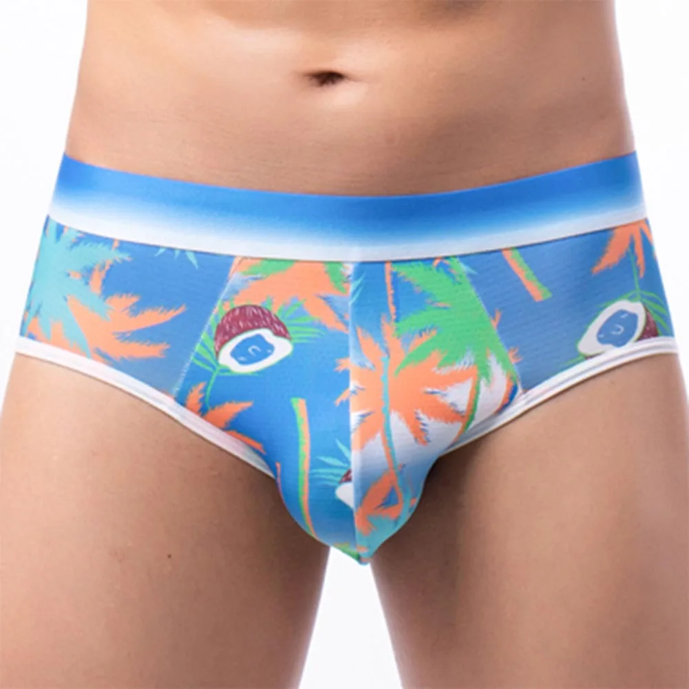 

Sexy Men Bikini Briefs Funny Printing Pouch Panties Thin Breathable Underwear Elasticity Low Rise Underpants Casual Swimwear