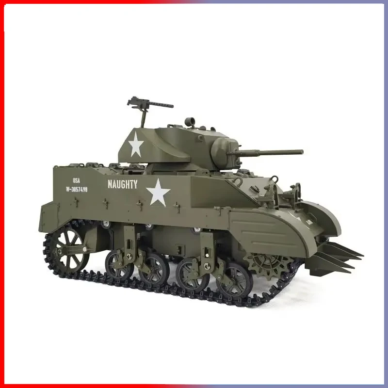 COOLBANK MODEL RC Tank 1/16 USA Stuart M5A1 Isoscale Simulation Model Open The Cannon Barrel Retractable Tank Toys Toys for Boys 5