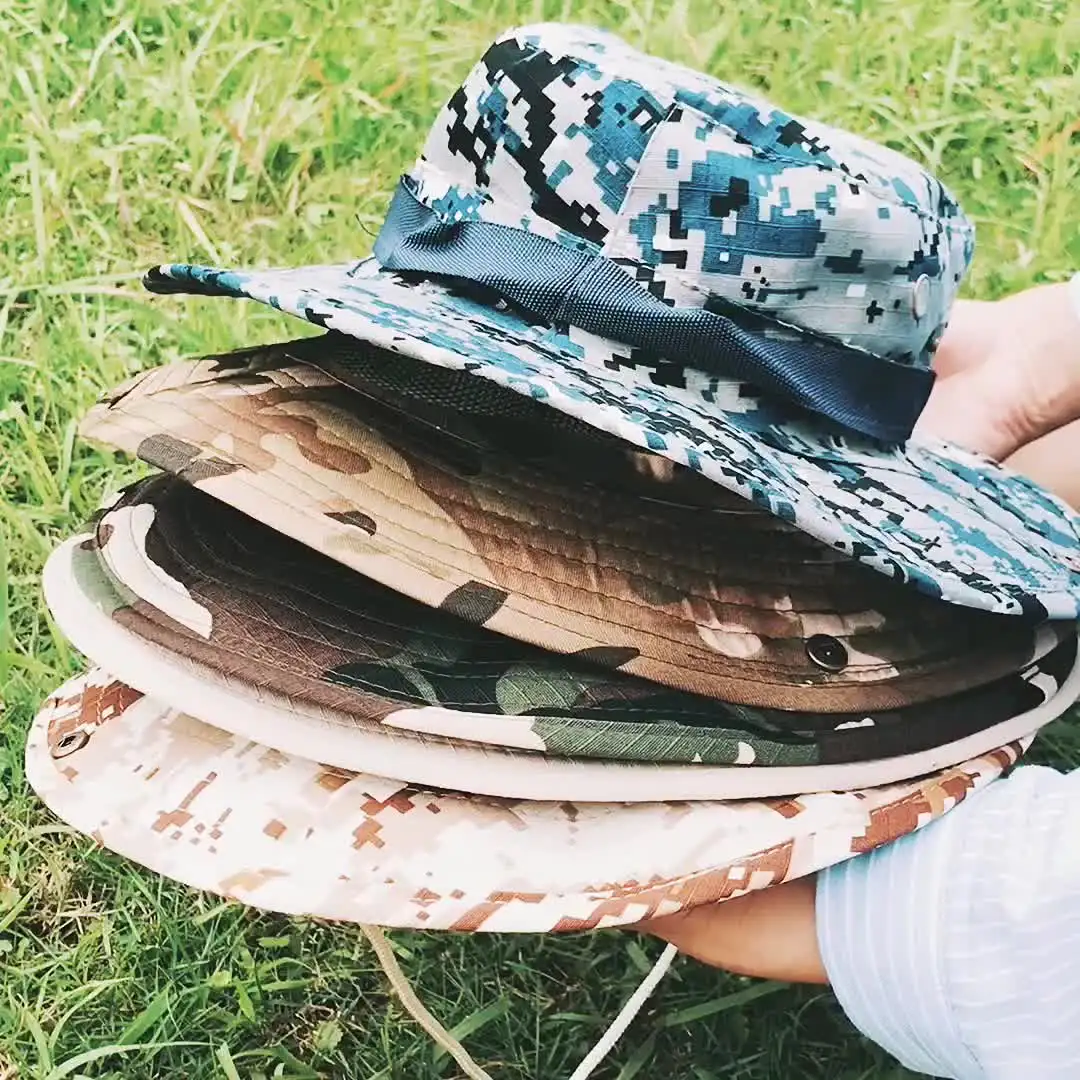 Camouflage Bucket Hat Summer Men Military Tactical Camo Boonie