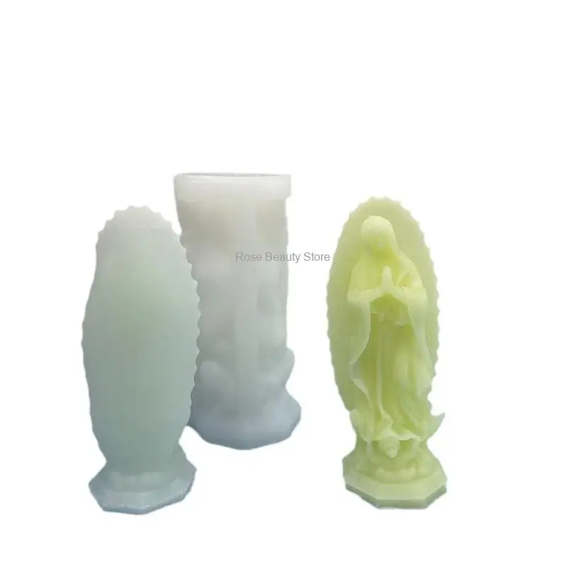 Virgin Mary Candle Silicone Mold Diy Aromatherapy Epoxy Resin Pendant Handmade Gypsum Mold Home Decoration Pendant