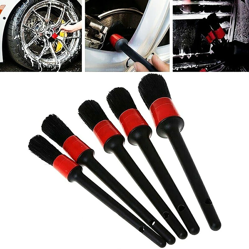 

5pcs Detailing Brush Set Car Brushes Car Detailing Brush For Car Cleaning Detailing Brush Dashboard Air Outlet Wheel Brush