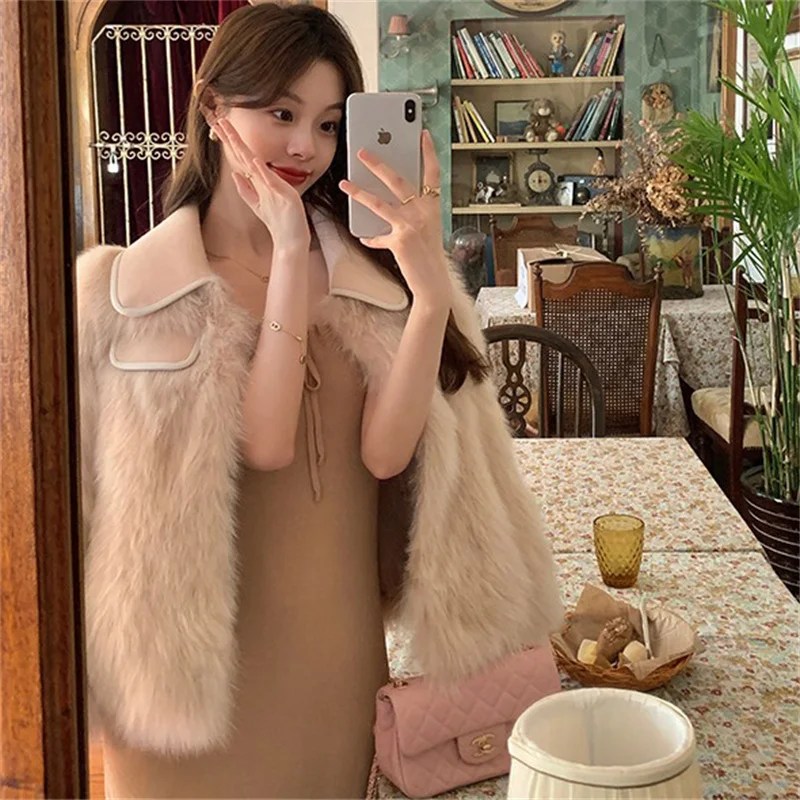 

Women's Classic Fur Coat New Imported Fluffy Fox Fur Stylish Thermal Coat Winter Luxury Winter Short Style Fur Coat