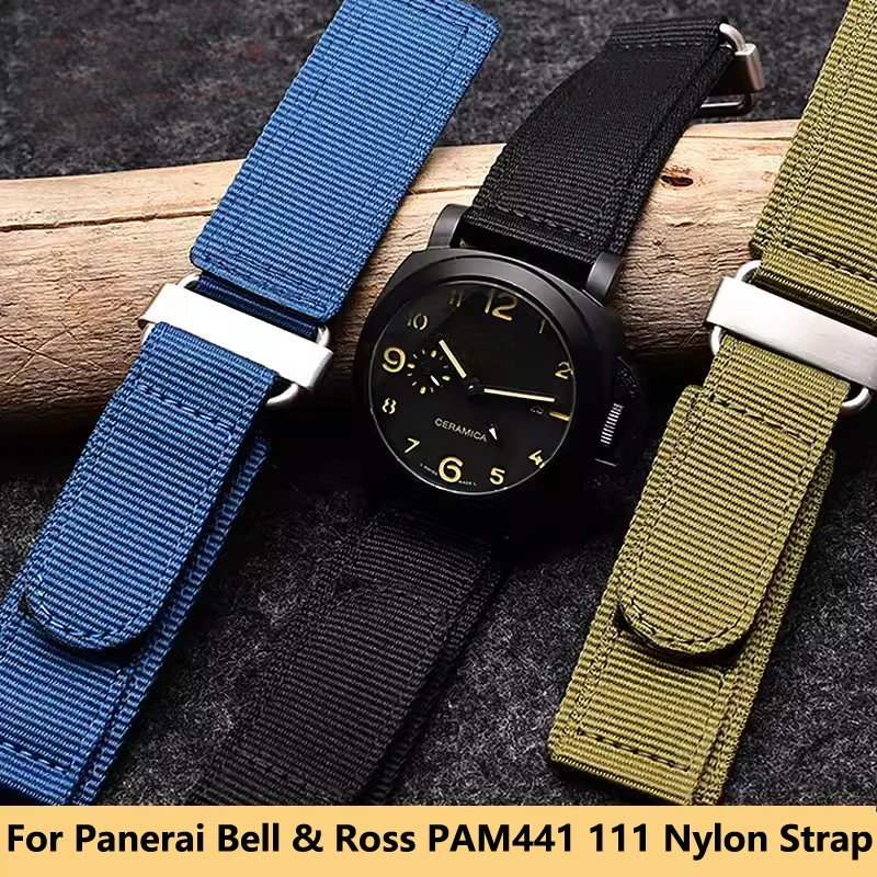 Cinturino Per Panerai Bell & Ross Pam441 111 Cinturino In Nylon Hook And Loop Br Cinturino Per Orologio Bracciale Esterno Ruvido 22Mm 24Mm