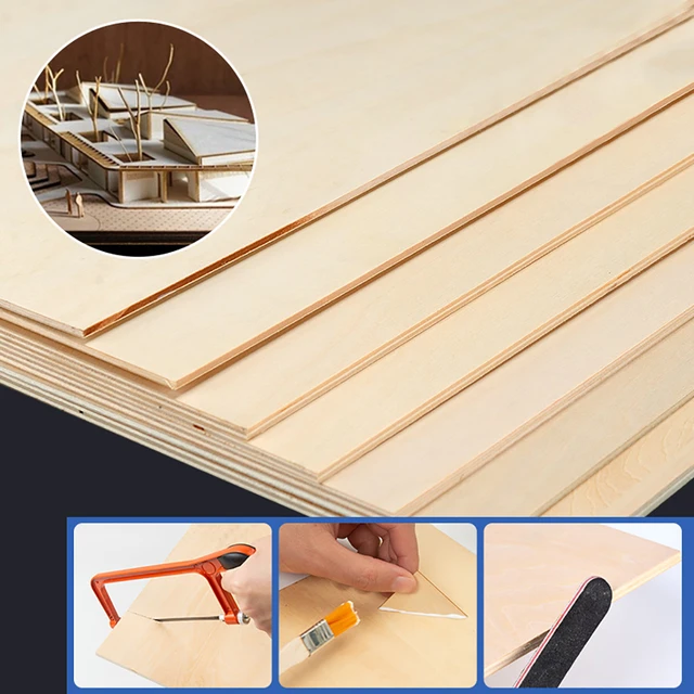 Plywood Craft Board 3/4/5mm Thick Model Layer Wood Board DIY Craft