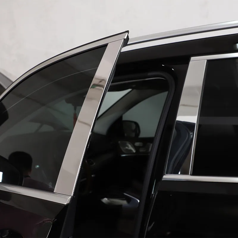 10pc Chrome Pillar Post Cover Set For Mercedes GL-Class X164 (2007-2012) - Mirrored Finish