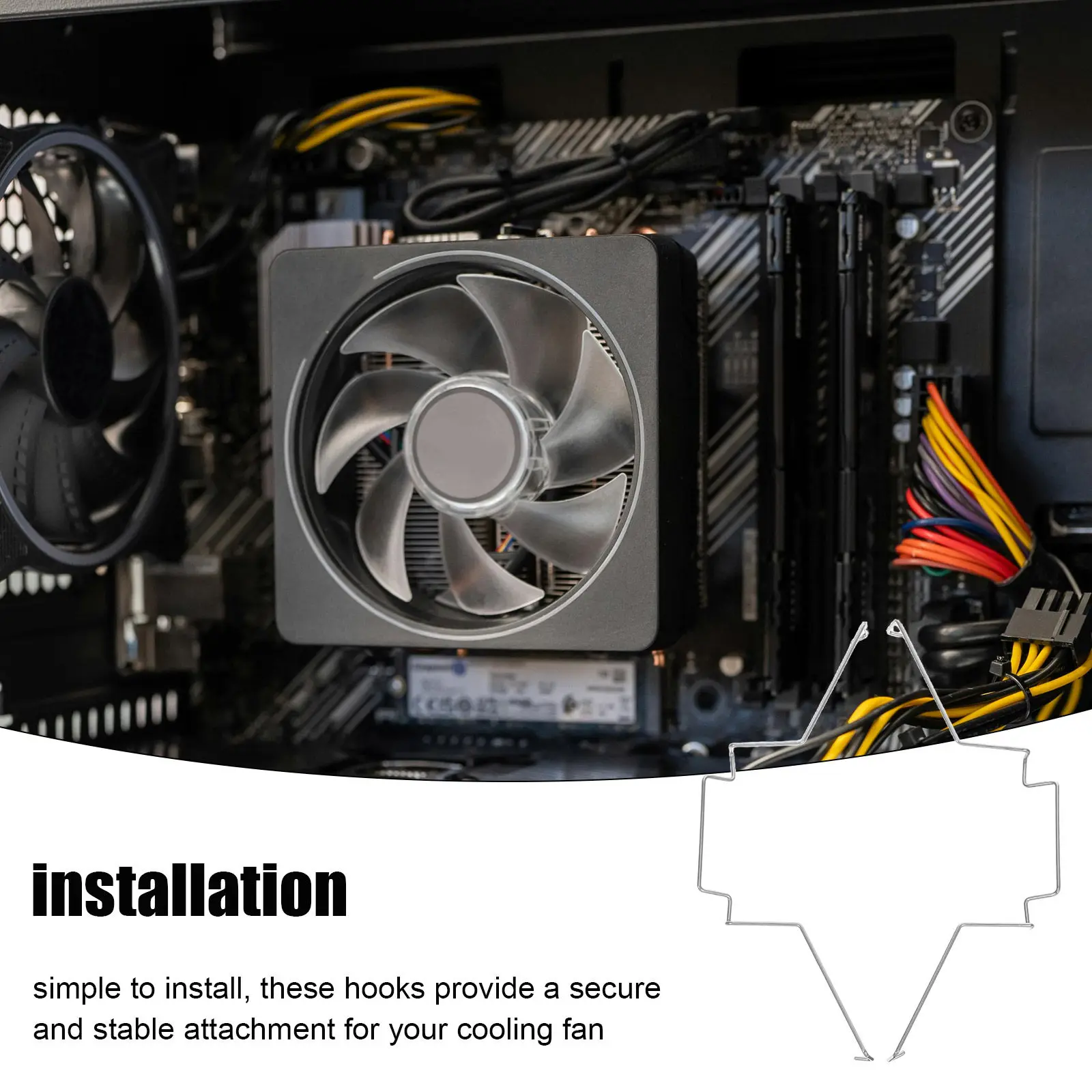 4Pcs 라디에이터 팬 후크 CPU 쿨러 스프링 스틸 와이어 버클 클립 호환 120Mm 히트 싱크 팬 지원 컴퓨터 냉각